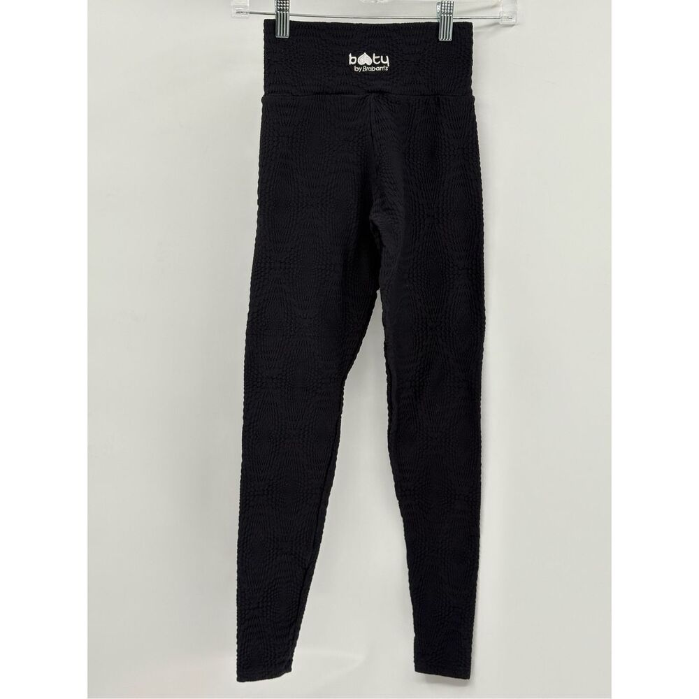 Booty‎ By Brabants Leggings Crop Women's Size Large Dark Gray Ribbed